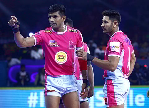 It was the Deepak show as he picked up raid points at regular intervals to record his first super 10 of the season. | Twitter@ProKabaddi