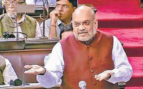 Union Home Minister Amit Shah speaks in the Rajya Sabha on Wednesday| PTI