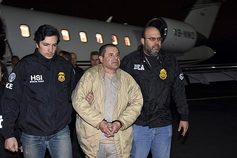 US authorities escort Joaquin 'El Chapo' Guzman. | ( Photo | AP )