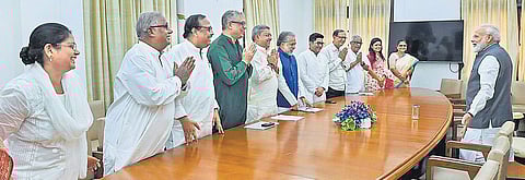 A delegation of Trinamool MPs met PM Modi and appealed to him to bring a constitutional amendment to change the name of West Bengal to ‘Bangla’. | PTI