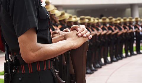 Army personnel pay homage at National War Memorial on the occasion of Kargil Diwas in New Delhi. (Photo | PTI)