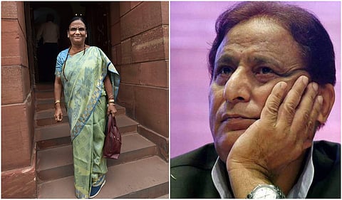 BJP MP Rama Devi (L) and Samajwadi Party MP Azam Khan. (File | PTI)