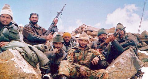 Capt. Cariappa and his boys of 5 Para on a peak after a successful operation