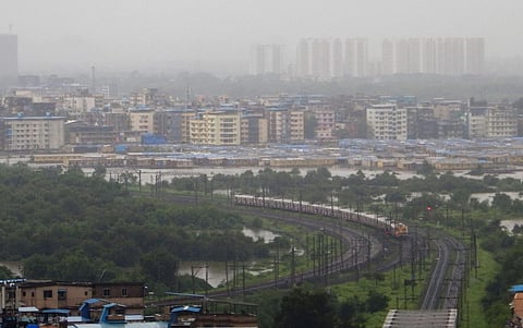 A view of a waterlogged area near Mumbra following the heavy monsoon showers in Thane Saturday July 27 2019. | PTI