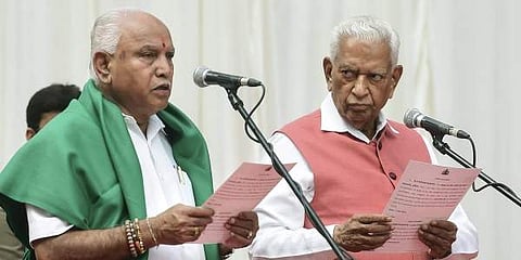 BS Yediyurappa takes oath as the new chief minister of Karnataka on 26 July 2019. (Photo | EPS)