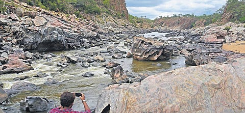 Point Zero at Ajjiparai in Krishnagiri district; Ajjiparai is where Cauvery enters Tamil Nadu and is part of the Urigam forest range