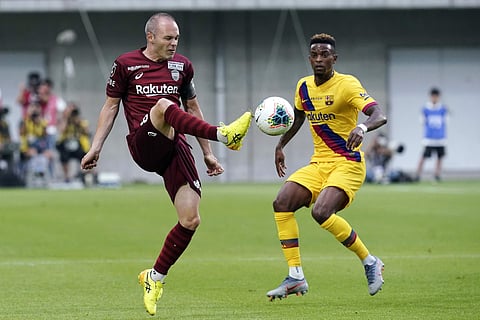 Andres Iniesta captained Vissel Kobe against Barcelona | AP