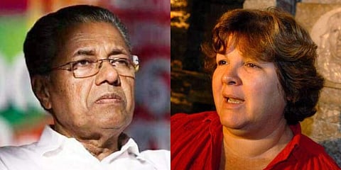 Che Guevara's daughter Aleida and Kerala CM Pinarayi Vijayan (Photo | AP and PTI)