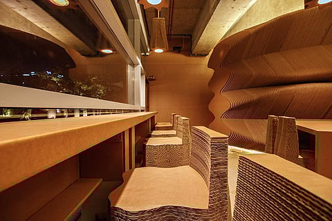 Cardboard Cafe was fabricated deploying cutting edge digital design and fabrication tools (Photo | Edex)