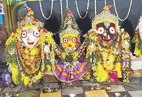 Deities at Baripada's Haribaldev Jew Temple.