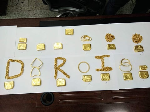 Gold seized from Umrah pilgrims at Hyderabad airport. (Photo | EPS)