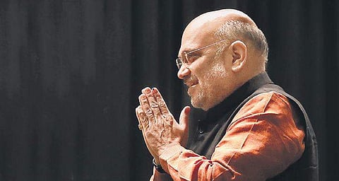 Home Minister Amit Shah during BJP parliamentary party meet. (Photo | Shekhar Yadav)