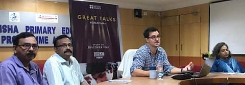 Lewis Dartnell delivering GREAT Talks series organised by the British Council in Bhuvaneshwar (Photo |Twitter)