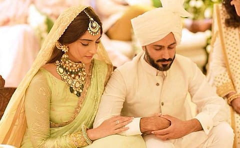 Actress Sonam Kapoor with husband Anand Ahuja (Photo | Sonam Kapoor Instagram)