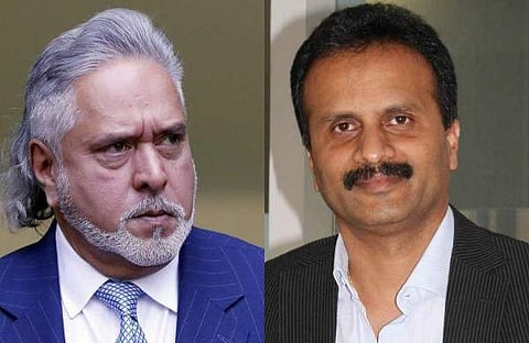Vijay Mallya (L) and CCD founder-owner VG Siddhartha (File photo)