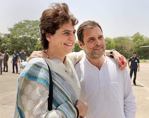 Priyanka Gandhi Vadra tweeted to her brother Rahul Gandhi on his move to resign. (Photo | PTI)