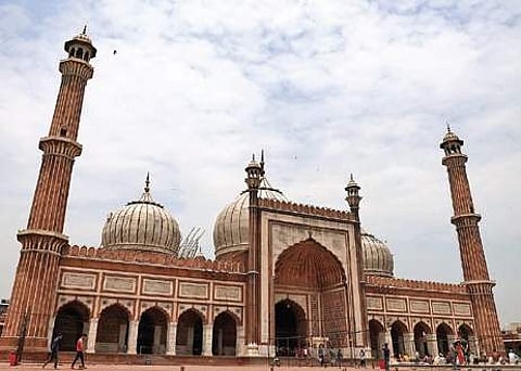 Conservation work by the ASI at the historic Jama Masjid is currently stalled. (Photo | Fatima Rezavi)