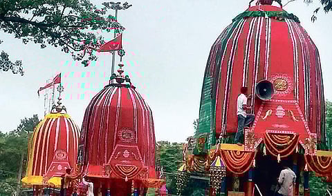 Chariots of the Trinity at Sabar Sreekhetra