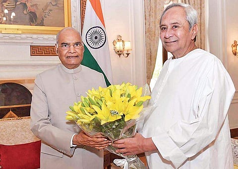 President Ram Nath Kovind and CM Naveen Patnaik during a meeting in New Delhi