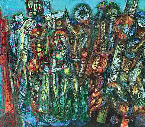 Rabin's Genocide (1972), an oil on canvas work