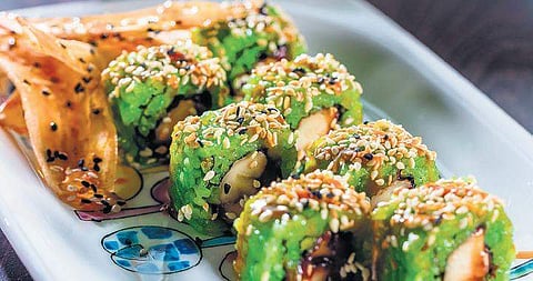 Nutella Banana Sushi by Chef Sagar Bajaj