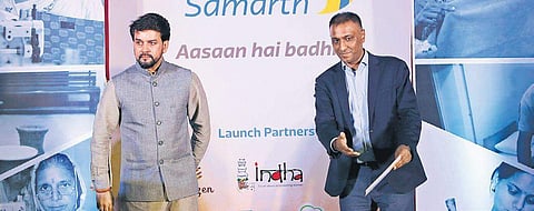 MoS of Finance Anurag Thakur and Flipkart Group CEO Kalyan Krishnamurthy launch Flipkart Samarth in New Delhi on Wednesday | AruKumar