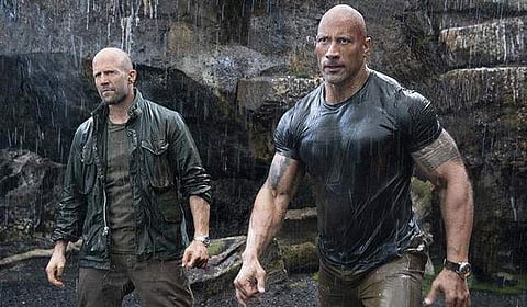 Dwayne Johnson and Jason Statham in 'Fast and Furious: Hobbs and Shaw'. (Photo | Twitter)