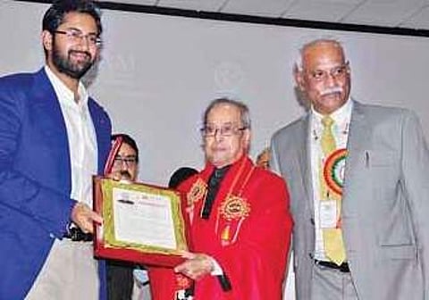 Former President and Bharat Ratna Pranab Mukherjee on 39th Foundation Day of GITAM Deemed-to-be-University (Photo|EPS))