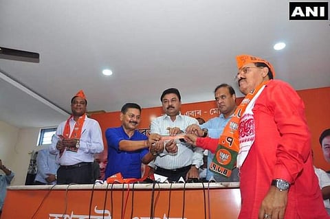 Former Congress leaders Santiuse Kujur and Gautam Roy today joined the Bharatiya Janata Party. (Photo| ANI)