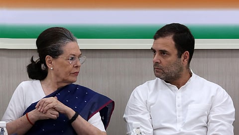 Rahul Gandhi, Sonia Gandhi with other party leaders during Congress Working Committee (CWC) meeting at AICC headquarters in New Delhi on Aug 10 2019. (Photo | Shekhar Yadav, EPS)