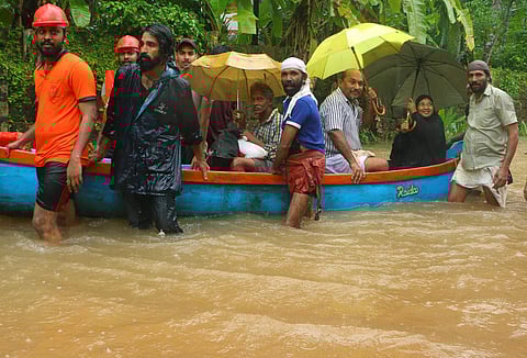 Many boats were pressed into service to evacuate and shift people in flooded areas to the relief camps. | (TP Sooraj | EPS)