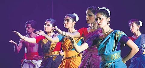 Students of Attakalari Centre for Movements perform at Chowdiah Memorial Hall in a piece choreographed by Minal Prabhu Pandarinath B
