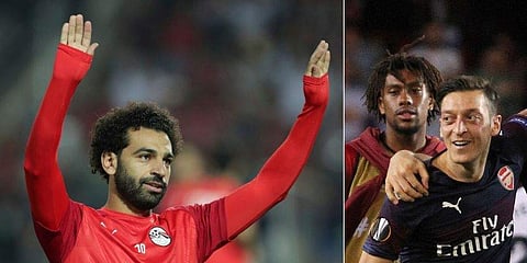 Mohamed Salah and Mesut Ozil (File| AP)