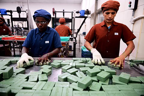 Dr VP Sidhan, along with his wife started manually making the soap bars in their kitchen. In the 70s, he established a small unit with one employee in Perambur.