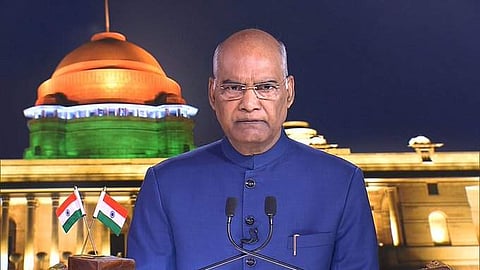 President Ram Nath Kovind addressing the nation on the eve of the 73rd Independence Day. (Photo | Twitter)