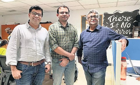 (From left) Vinay Kumar J, Girish N Kerodi and Sathish Chappireke