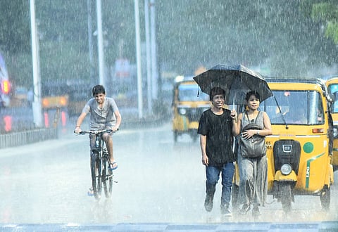 Sudden, intense spells of rain lashed parts of the city on Wednesday. Picture taken at Chepauk | Ashwin Prasath