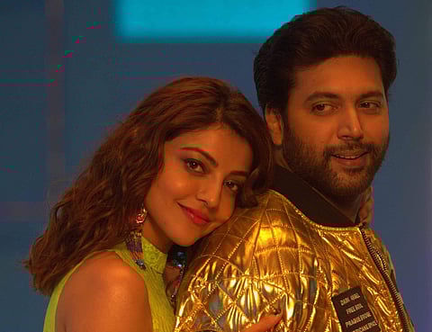 Actress Kajal Aggarwal and Actor Jayam Ravi in Comali movie. (Photo | Cinema Express)