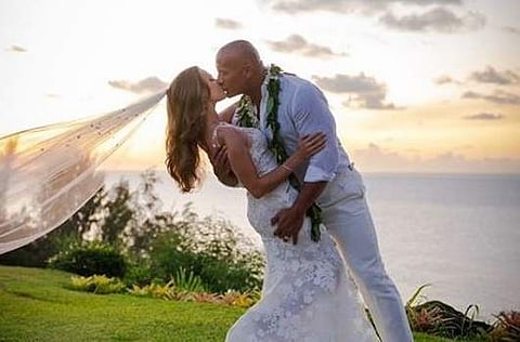 Dwayne Johnson tied the knot with longtime girlfriend Lauren Hashian in Hawaii. (Photo | Instagram)