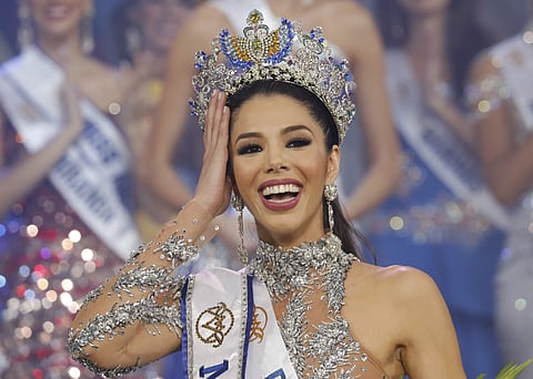 Thalia Olvino, representing Delta Amacuro state, is crowned Miss Venezuela at the end of the beauty pageant in Caracas, Venezuela. (Photo | AP)