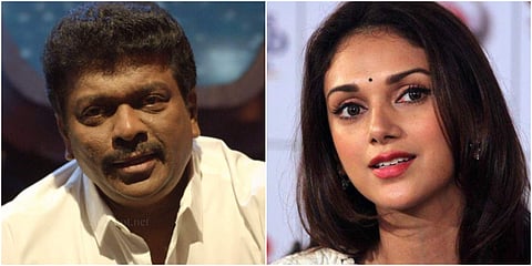 Actors Parthiban and Aditi Rao Hydari.