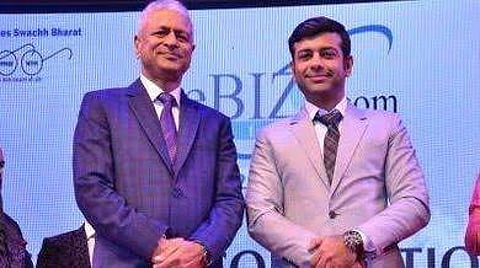 Pawan Malhan (L) with son Hitikh.