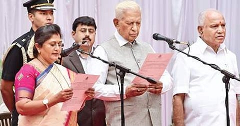 Shashikala Jolle takes oath as an minister