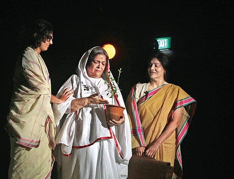 A scene from the play Kasturba at Radisson Blu (Photo | EPS, SATHYA KEERTHI)