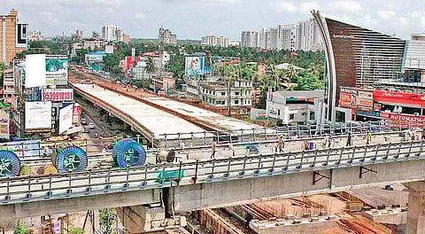 The Vyttila flyover which is under construction