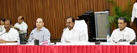 Chief Minister K Chandrasekhar Rao during collectors conference in Hyderabad. (Photo | Express)