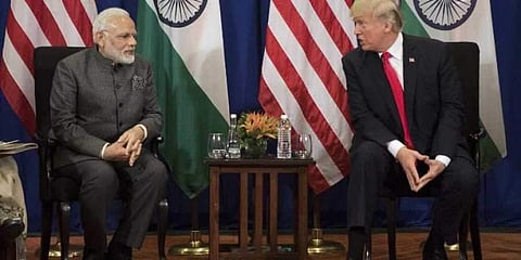 PM Narendra Modi with US President Donald Trump (Photo | AFP)