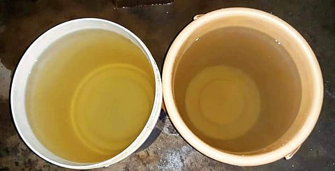 Water from the hand pumps on Sivaswamy Salai emanate a foul smell due to mixing of sewage for the last three months (Photo|Special Arrangements)