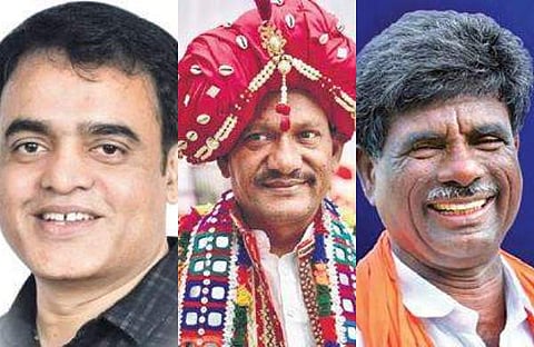 Dr Ashwathnarayan (L), Prabhu Chauhan (C) and Kota Srinivas Poojary (R)