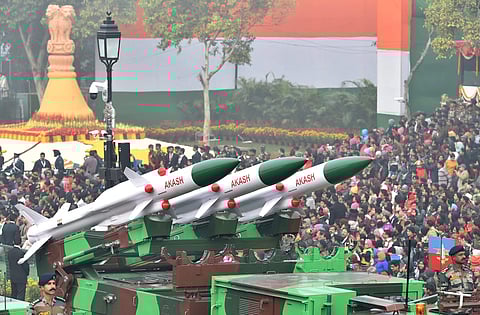 Surface-to-air missile defense system developed by the DRDO and produced by Bharat Dynamics Limited. (File Photo| PTI)